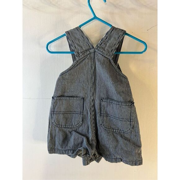 Carhartt blue denim striped shortall size 6m - Picture 3 of 4